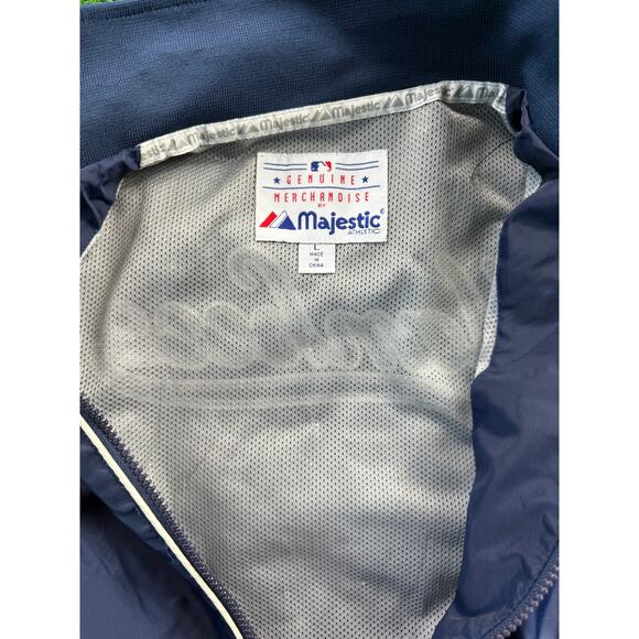 Majestic New York Yankees Full Zip Windbreaker Jacket L Navy MLB Mens Logo Coat - Picture 3 of 12